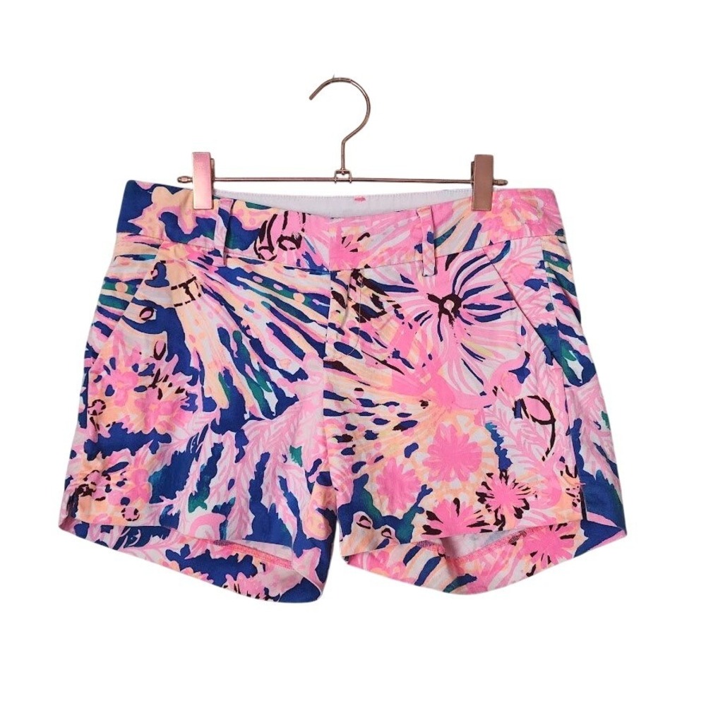 LILLY PULITZER Callahan Seadream Print Shorts Preppy Summer Size 2